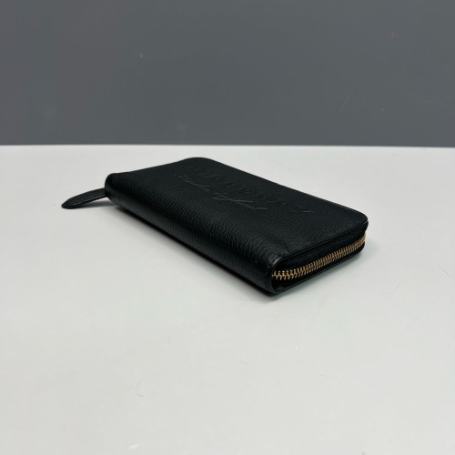 Burberry Zip Around Wallet Calfskin Black