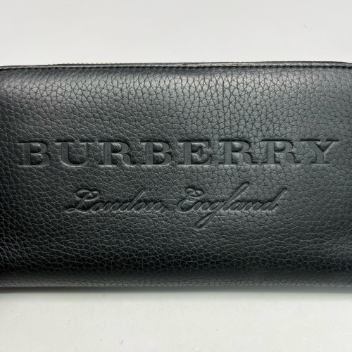 Burberry Zip Around Wallet Calfskin Black
