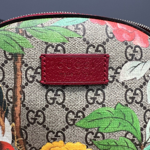 Gucci Web Small Ophidia Day Backpack GG Supreme Monogram Blooms Beige Red Green