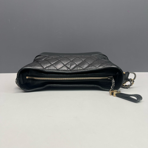 Chanel Quilted Medium Gabrielle Hobo Calfskin Black