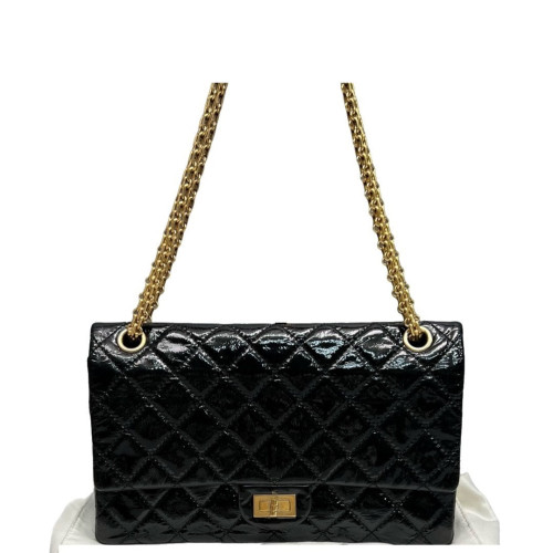 Chanel Quilted 2.55 226 Reissue Double Flap Patent Calfskin Black