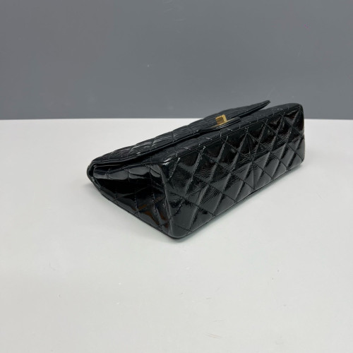 Chanel Quilted 2.55 226 Reissue Double Flap Patent Calfskin Black