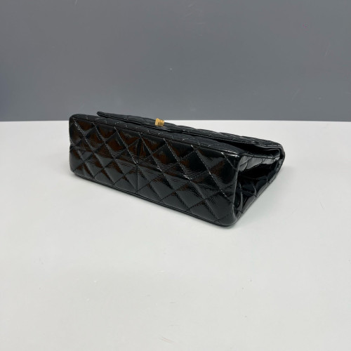 Chanel Quilted 2.55 226 Reissue Double Flap Patent Calfskin Black