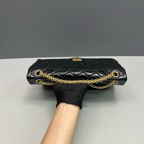 Chanel Quilted 2.55 226 Reissue Double Flap Patent Calfskin Black