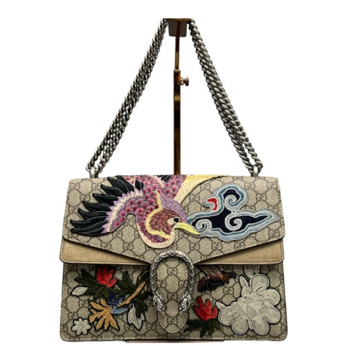 Gucci Dionysus GG Supreme Monogram Suede Brown