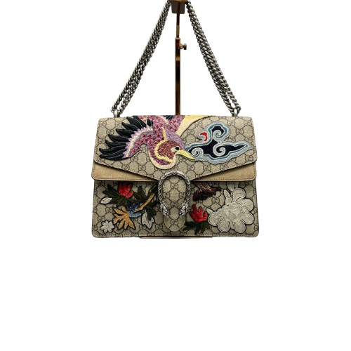 Gucci Dionysus GG Supreme Monogram Suede Brown