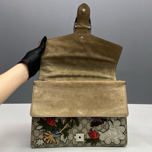 Gucci Dionysus GG Supreme Monogram Suede Brown