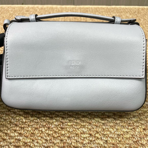 Fendi Studded Baguette Calfskin Slate Blue