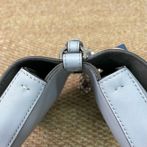Fendi Studded Baguette Calfskin Slate Blue