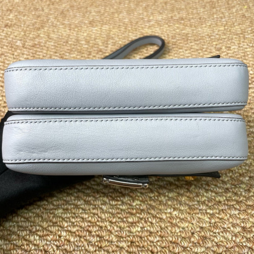 Fendi Studded Baguette Calfskin Slate Blue