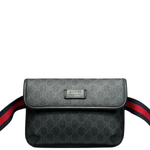 Gucci Web Neo Vintage Belt Bag GG Supreme Monogram Black
