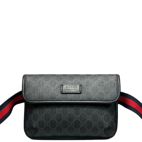 Gucci Web Neo Vintage Belt Bag GG Supreme Monogram Black