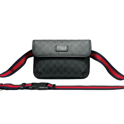 Gucci Web Neo Vintage Belt Bag GG Supreme Monogram Black
