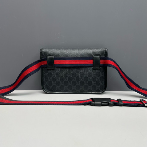 Gucci Web Neo Vintage Belt Bag GG Supreme Monogram Black