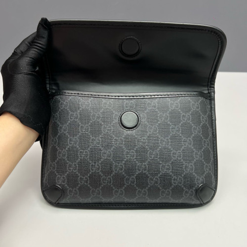 Gucci Web Neo Vintage Belt Bag GG Supreme Monogram Black