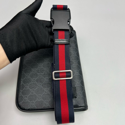 Gucci Web Neo Vintage Belt Bag GG Supreme Monogram Black