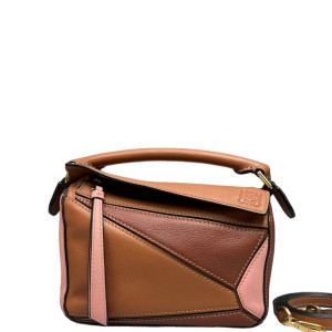Loewe Mini Puzzle Calfskin Brown Pink