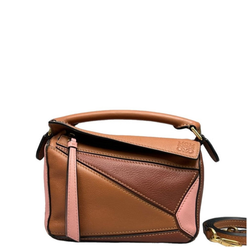 Loewe Mini Puzzle Calfskin Brown Pink