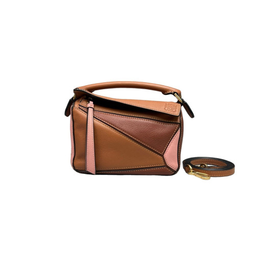 Loewe Mini Puzzle Calfskin Brown Pink