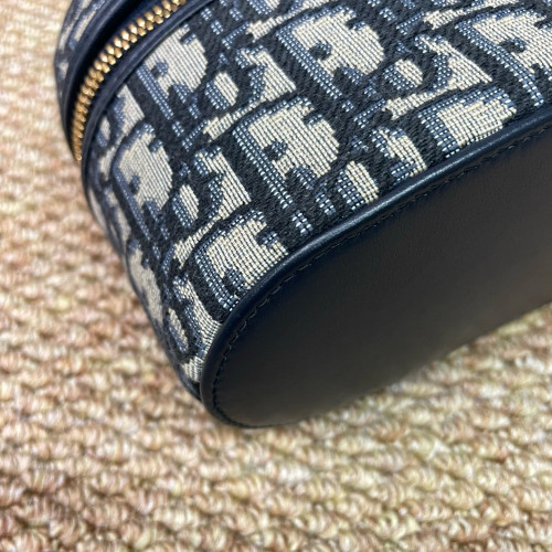Dior Mini Top Handle Vanity Case Oblique Navy Black Beige
