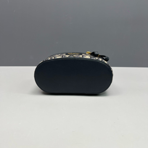 Dior Mini Top Handle Vanity Case Oblique Navy Black Beige