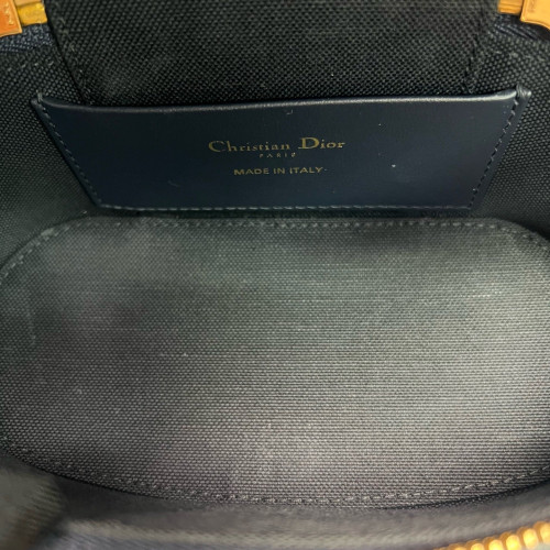Dior Mini Top Handle Vanity Case Oblique Navy Black Beige