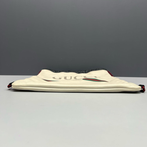 Gucci Coco Capitan Logo Drawstring Backpack Calfskin White Black Red