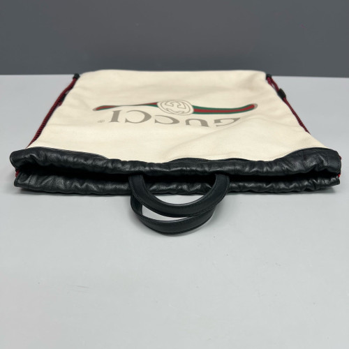 Gucci Coco Capitan Logo Drawstring Backpack Calfskin White Black Red