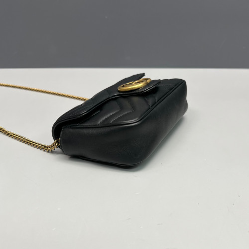 Gucci Matelasse Super Mini GG Marmont Calfskin Black