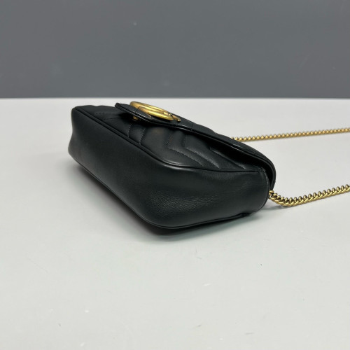 Gucci Matelasse Super Mini GG Marmont Calfskin Black