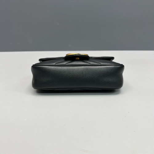 Gucci Matelasse Super Mini GG Marmont Calfskin Black