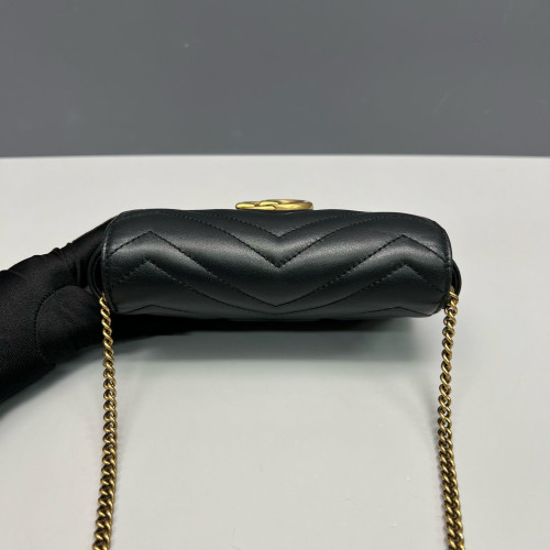 Gucci Matelasse Super Mini GG Marmont Calfskin Black