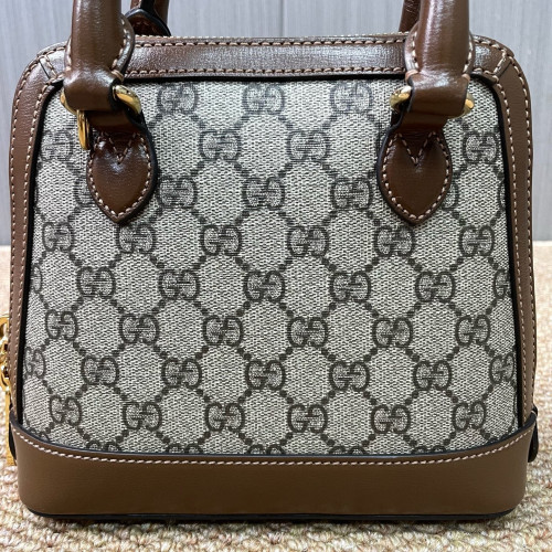 Gucci Mini Horsebit 1955 Top Handle GG Supreme Monogram Tan