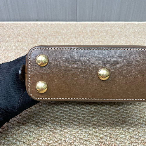 Gucci Mini Horsebit 1955 Top Handle GG Supreme Monogram Tan