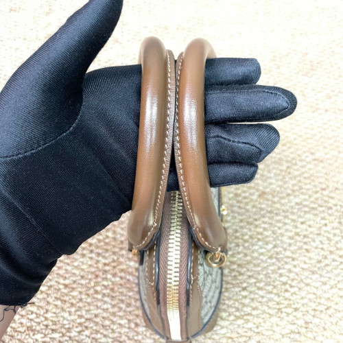 Gucci Mini Horsebit 1955 Top Handle GG Supreme Monogram Tan