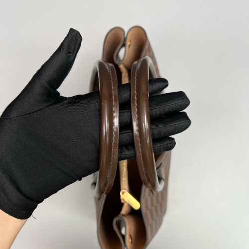 Louis Vuitton Kendington Handbag Damier Ebene Brown