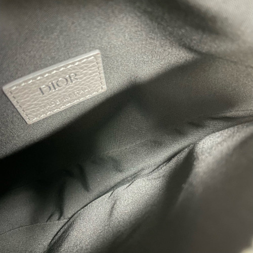 Dior Saddle Crossbody Bag Grained Calfskin Grey