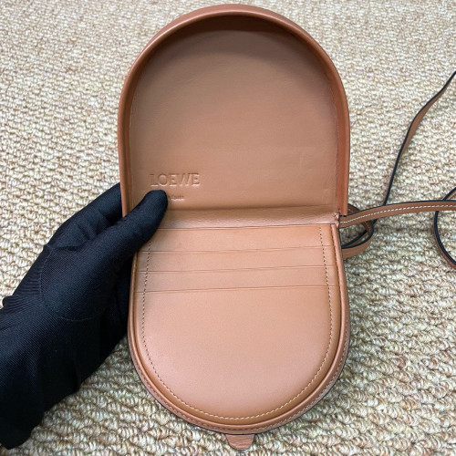 Loewe Mini Heel Crossbody Pouch Calfskin Tan