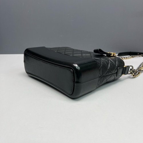 Chanel Quilted Medium Gabrielle Hobo Calfskin Black
