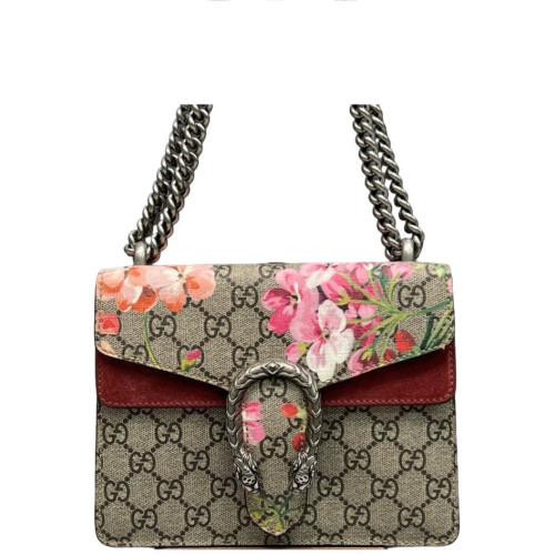 Gucci Mini Dionysus GG Supreme Monogram Blooms Red