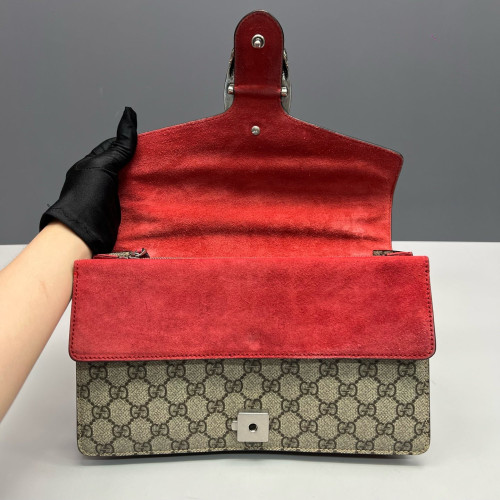 Gucci Meium Dionysus GG Supreme Monogram Red Brown