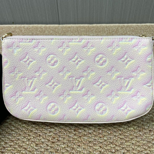 Louis Vuitton Multi Pochette Accessories Monogram Empreinte Pink Yellow