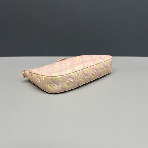 Louis Vuitton Multi Pochette Accessories Monogram Empreinte Pink Yellow
