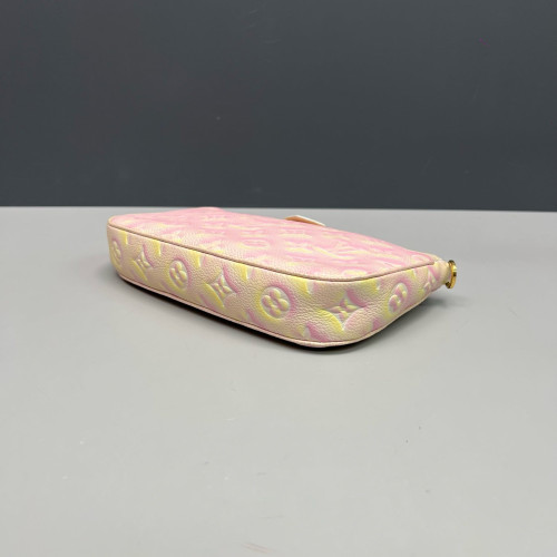 Louis Vuitton Multi Pochette Accessories Monogram Empreinte Pink Yellow