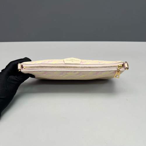 Louis Vuitton Multi Pochette Accessories Monogram Empreinte Pink Yellow