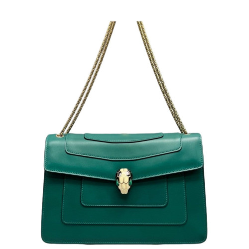 Bvlgari Large Serpenti Forever Shoulder Bag Calfskin Green