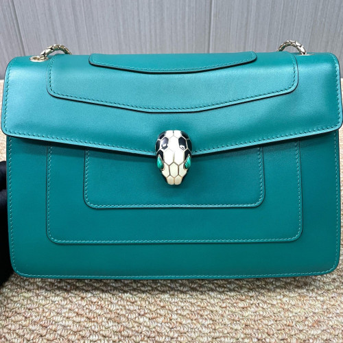 Bvlgari Large Serpenti Forever Shoulder Bag Calfskin Green