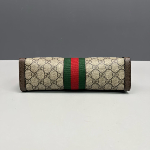 Gucci Small Ophidia Chain Shoulder Bag GG Supreme Monogram Beige Brown Green