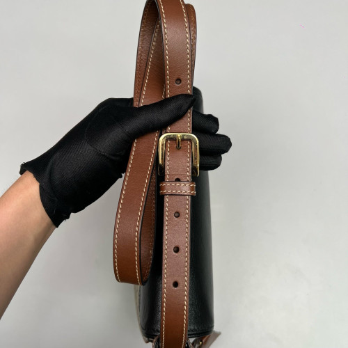 Gucci Padlock Saddle Bag GG Supreme Monogram Black Brown Beige