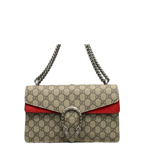Gucci Meium Dionysus GG Supreme Monogram Suede Red